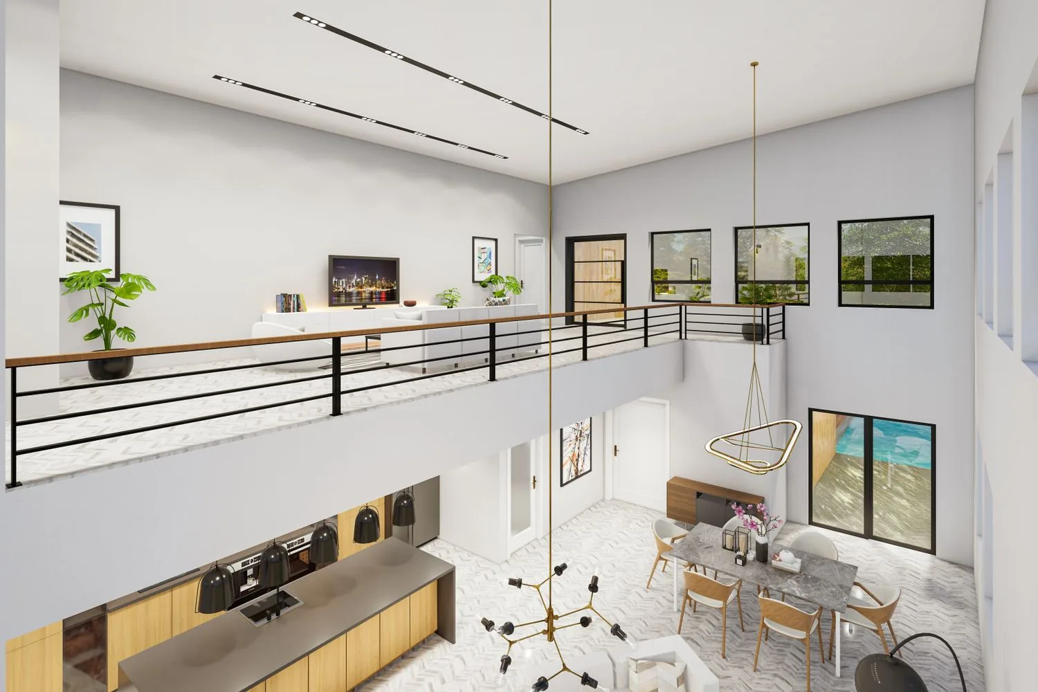 Intérieur lumineux d’un logement dont la surface privative est à mesurer